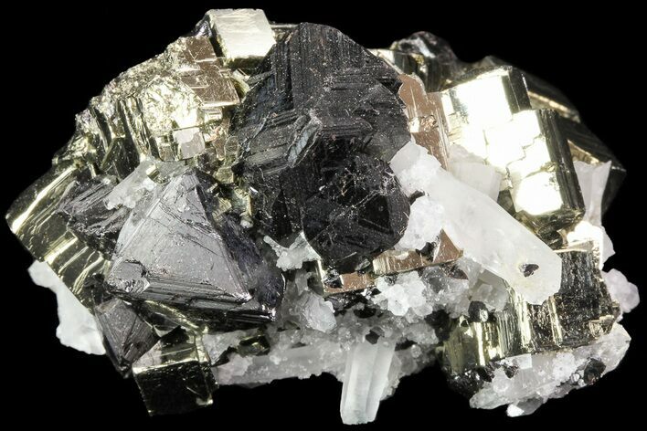 Sphalerite, Pyrite and Quartz Association - Peru #72594